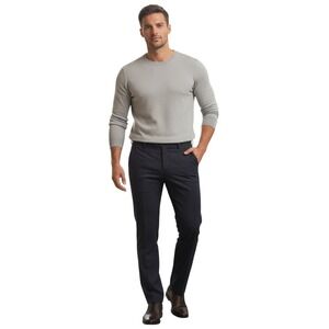 Michael Bastian Mens Navy Red Stripe Dress Pants Tailored Fit Business Cas 34x32